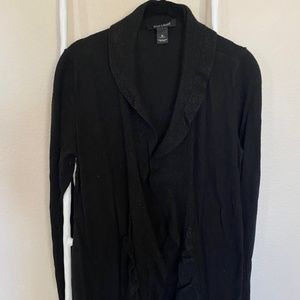 White House Black Market Black Long Cardigan M